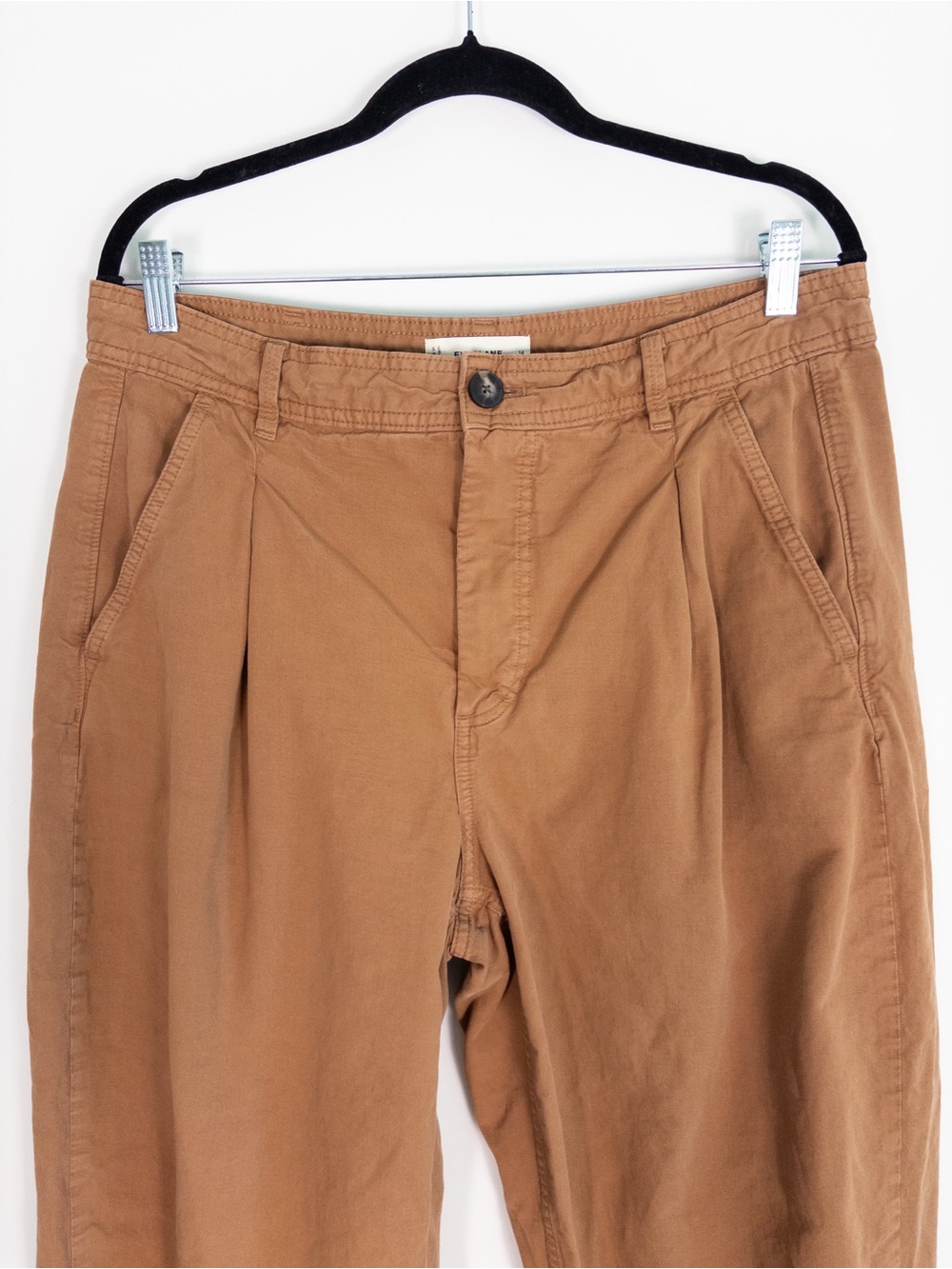 Everlane The Everywhere Barrel Pant Brown Cotton and Linen Blend - Picture 4 of 10